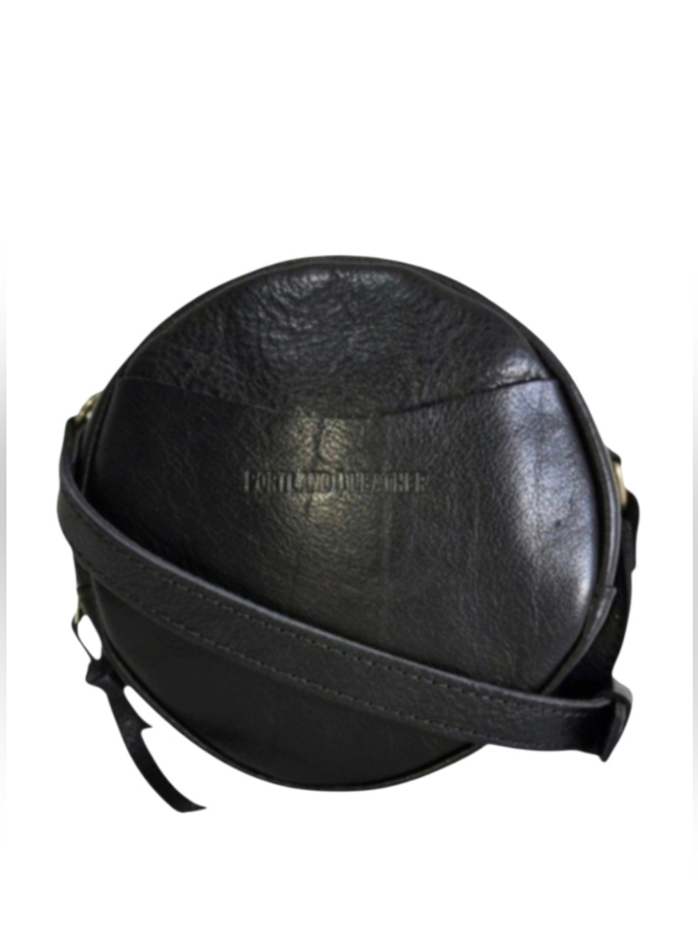 Portland Leather Goods Almost Perfect Circle Black Crossbody-EUC